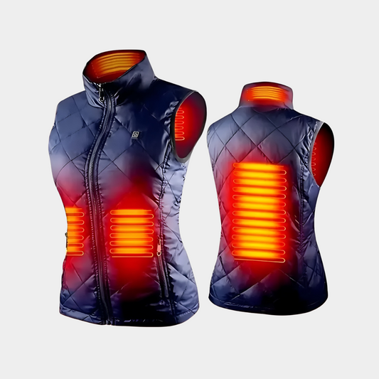 Gilet chauffant pour femme double contrôle avec 9 zones de chauffe